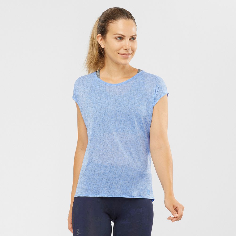 SALOMON XA SLEEVE TECH W Philippines - Women's Tee Shirts - Marina | 541983-HCW